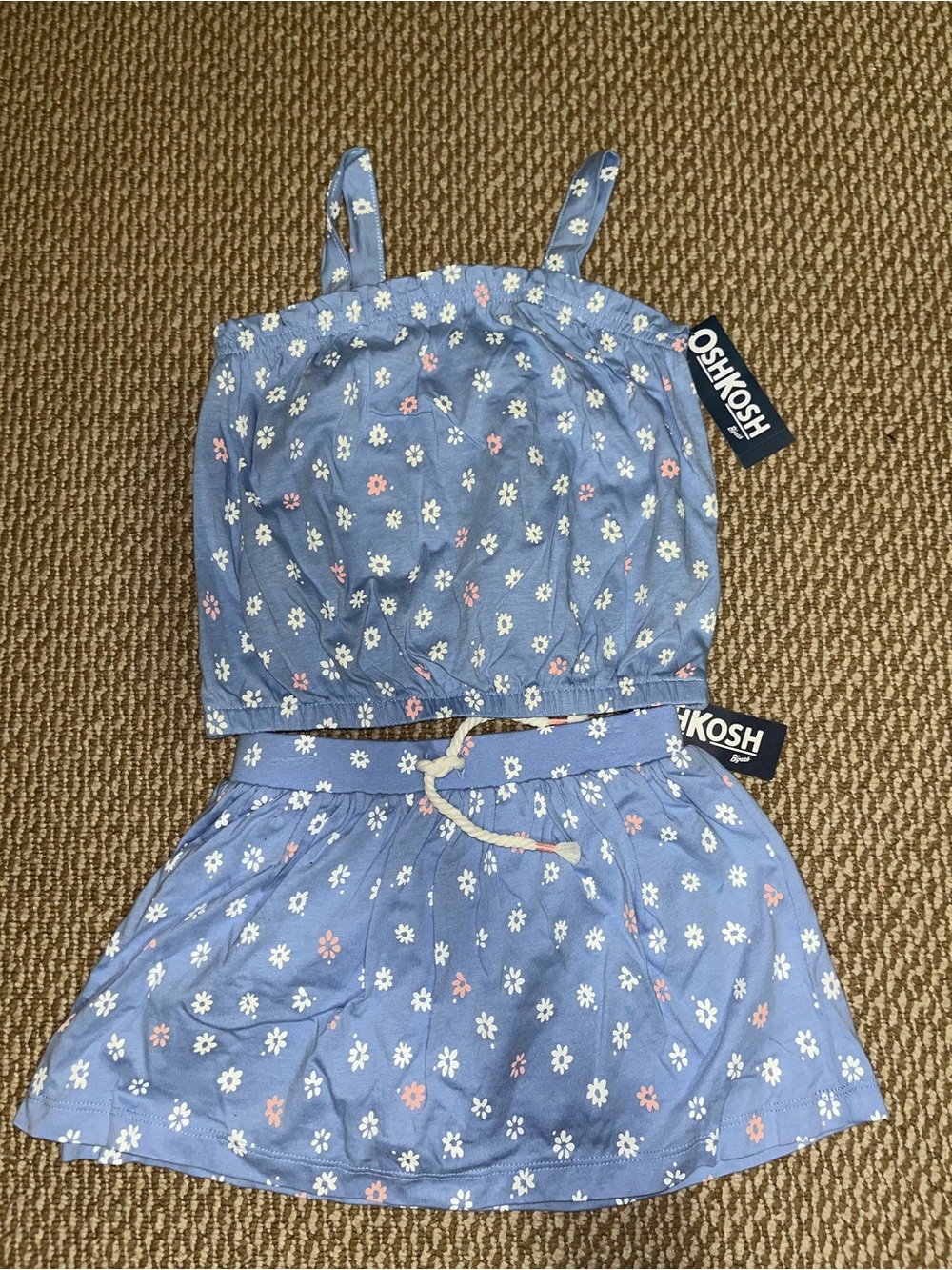 Girls 4T OshKosh Light Blue Daisy Two-Piece Tank & Skort set